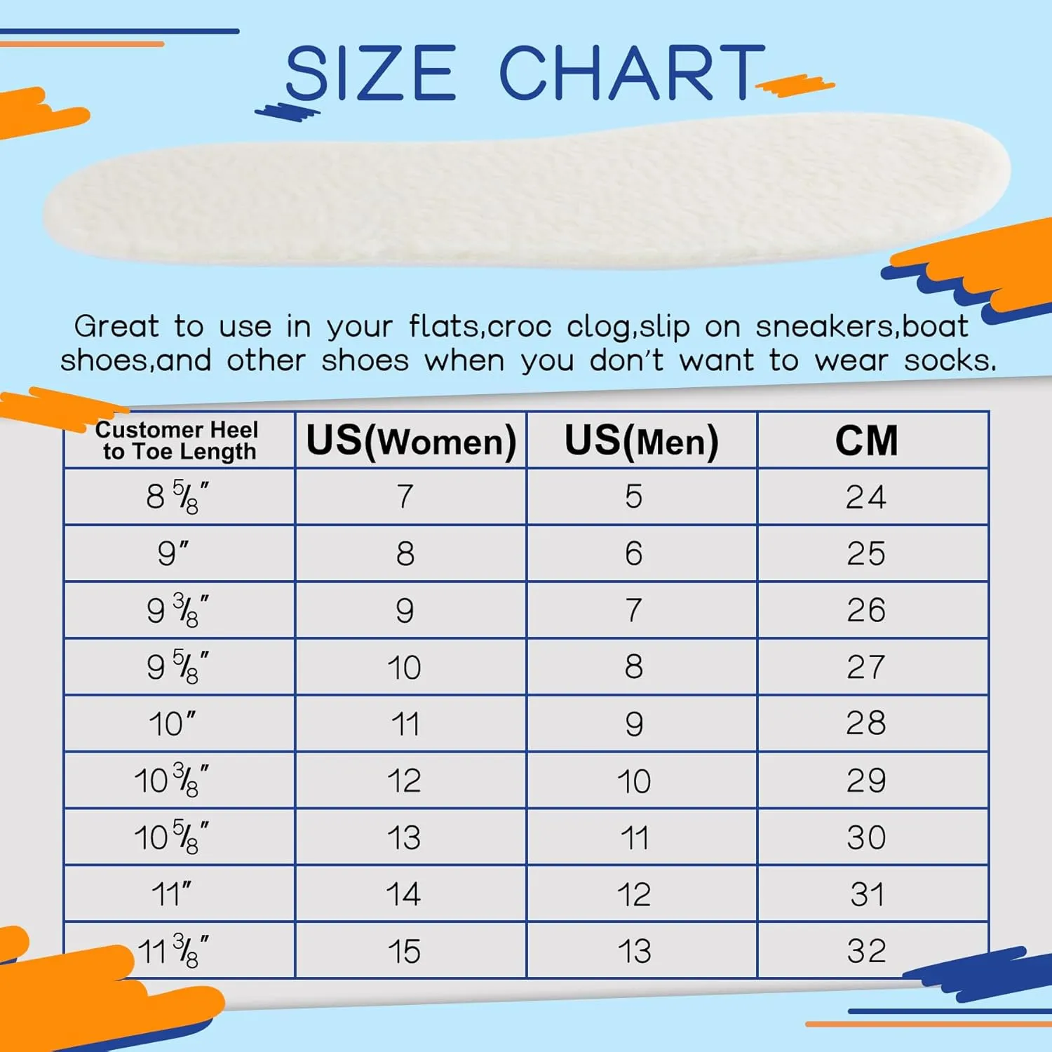 2 Pairs Warm Cozy Lamb Wool Inserts for Crocs Clogs Flat Sheepskin Insoles for Women Men Replacement Garden Shoes Liners Fleece Fur Slipper Shoe Soles Size 12 / EU45