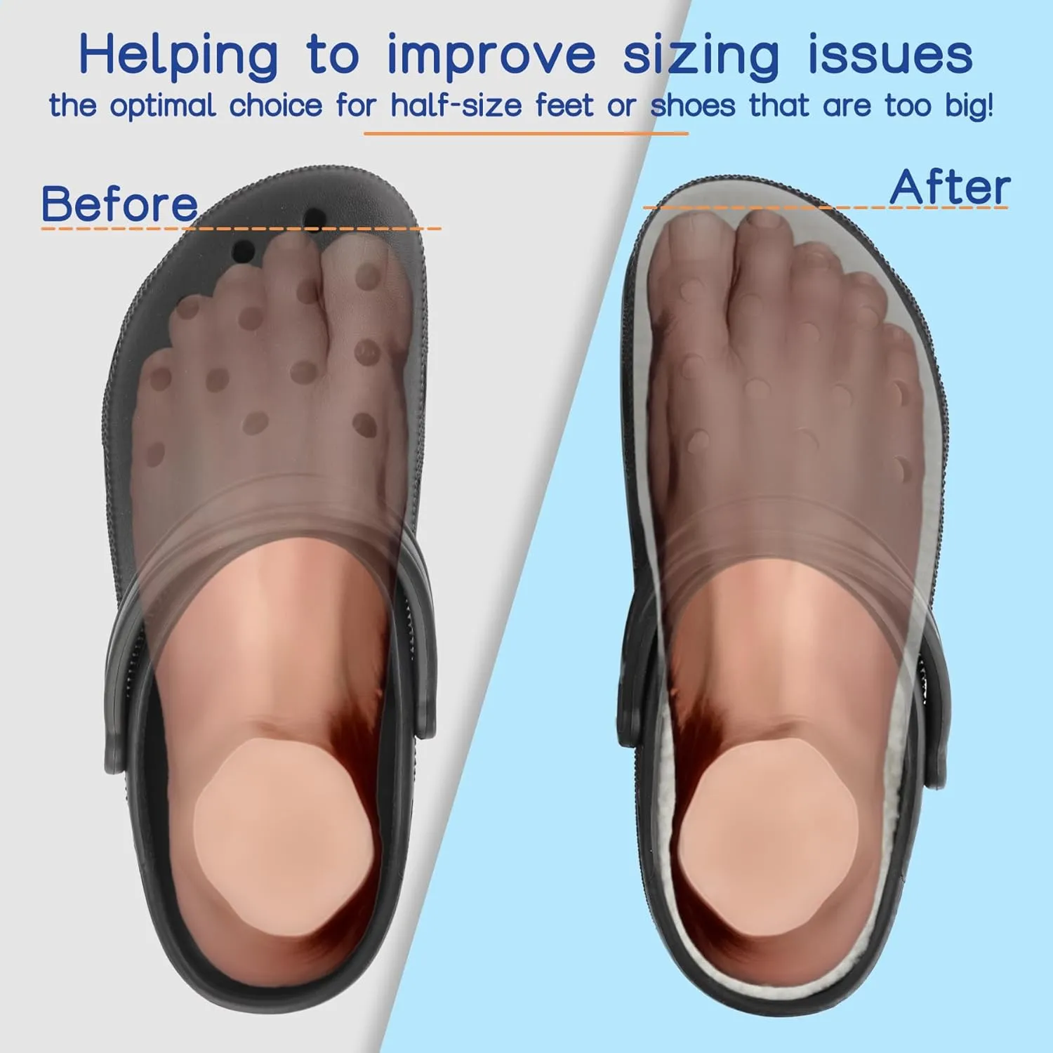 2 Pairs Warm Cozy Lamb Wool Inserts for Crocs Clogs Flat Sheepskin Insoles for Women Men Replacement Garden Shoes Liners Fleece Fur Slipper Shoe Soles Size 12 / EU45