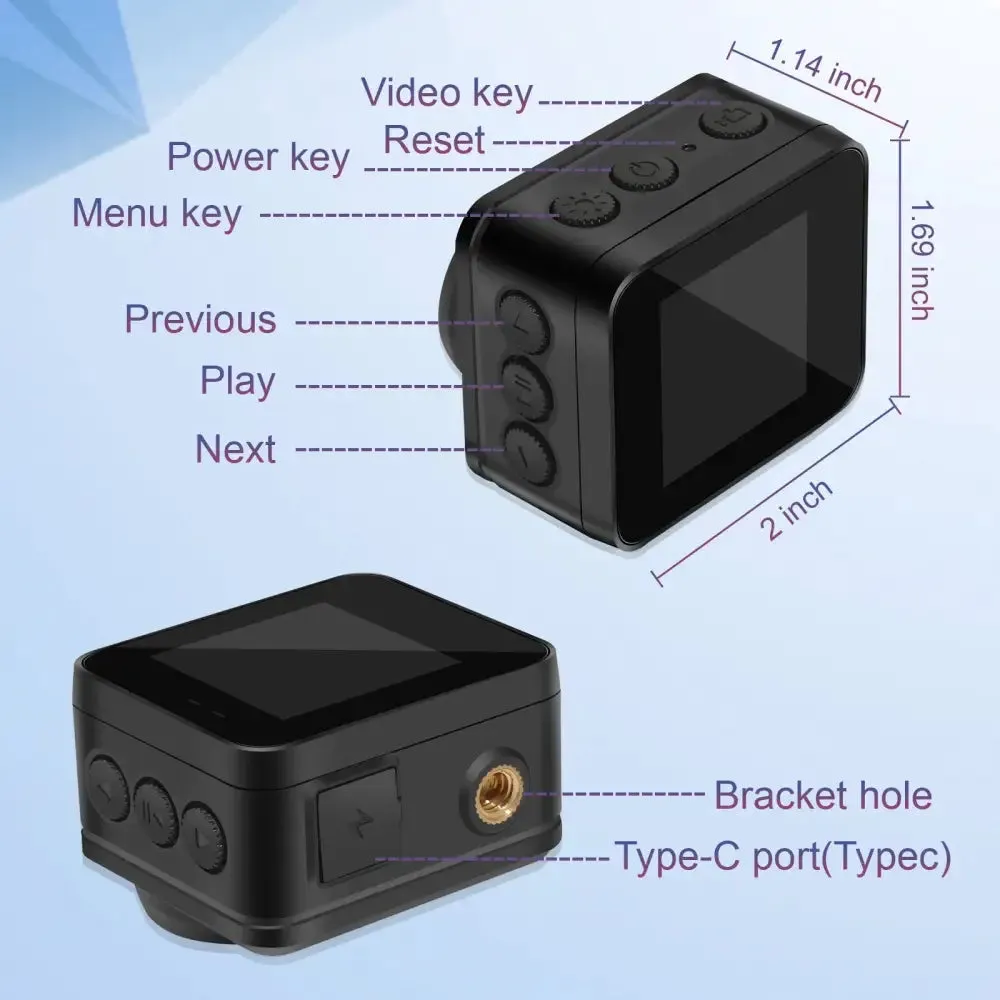 A35 Waterproof Hd 1080p Sports Action Wireless Camerabike Car Dvr Drive Recorder with Stands