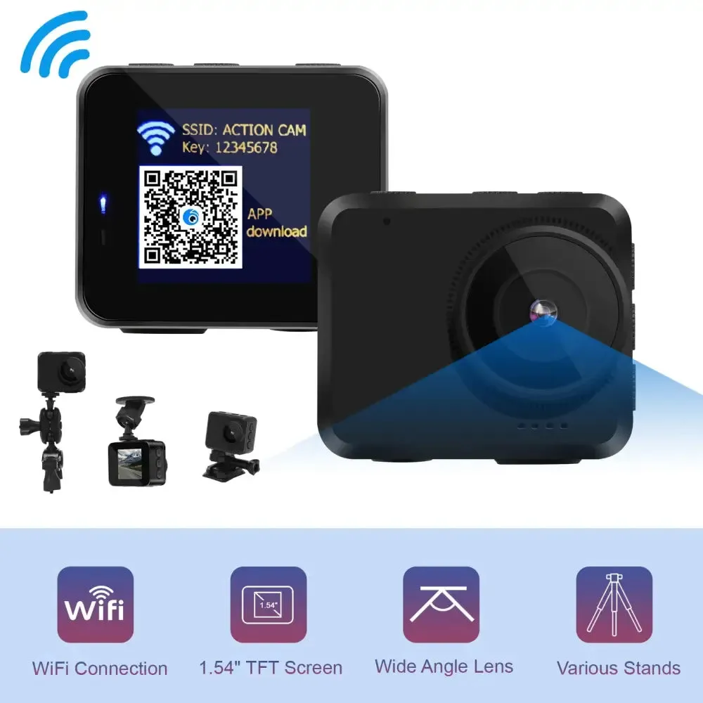 A35 Waterproof Hd 1080p Sports Action Wireless Camerabike Car Dvr Drive Recorder with Stands
