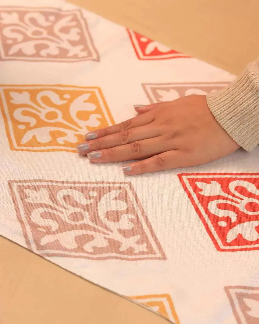 Abstract Cotton Polyester Printed Table Runner |  54 x 14 Inches