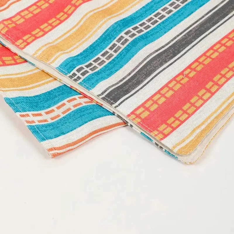 Abstract Lines Floral Cotton Polyester Table Runner | 54 x 14 Inches