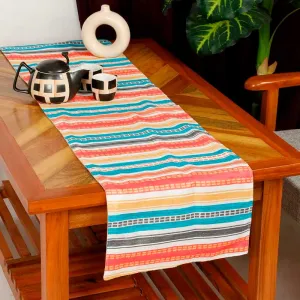 Abstract Lines Floral Cotton Polyester Table Runner | 54 x 14 Inches