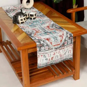 Abstract Wave Floral Cotton Polyester Table Runner | 54 x 14 Inches