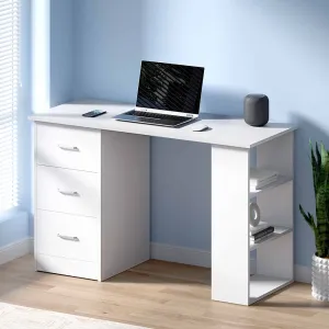 Artiss Computer Desk Drawer Shelf Cabinet White 120cm