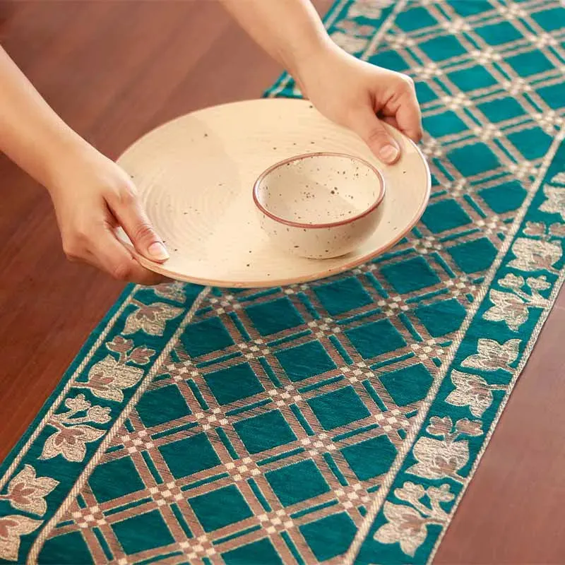 Azure Enchantment Polyester Table Runner | 13X72 inch