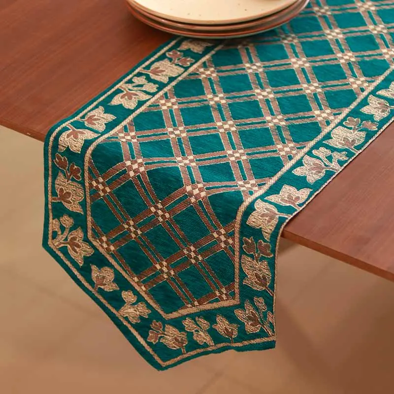 Azure Enchantment Polyester Table Runner | 13X72 inch