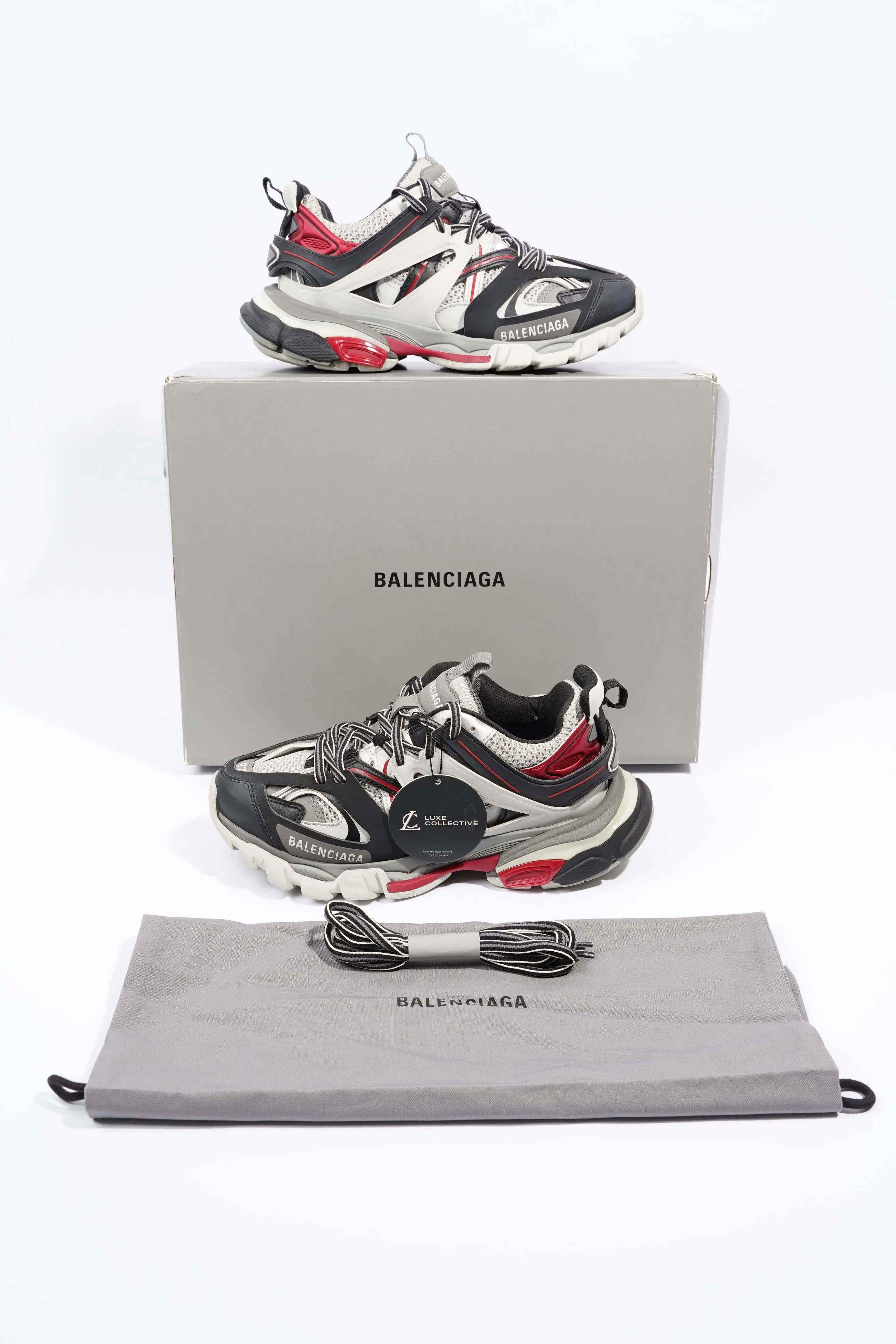 Balenciaga Track Grey / Black / Red Mesh EU 37 UK 4