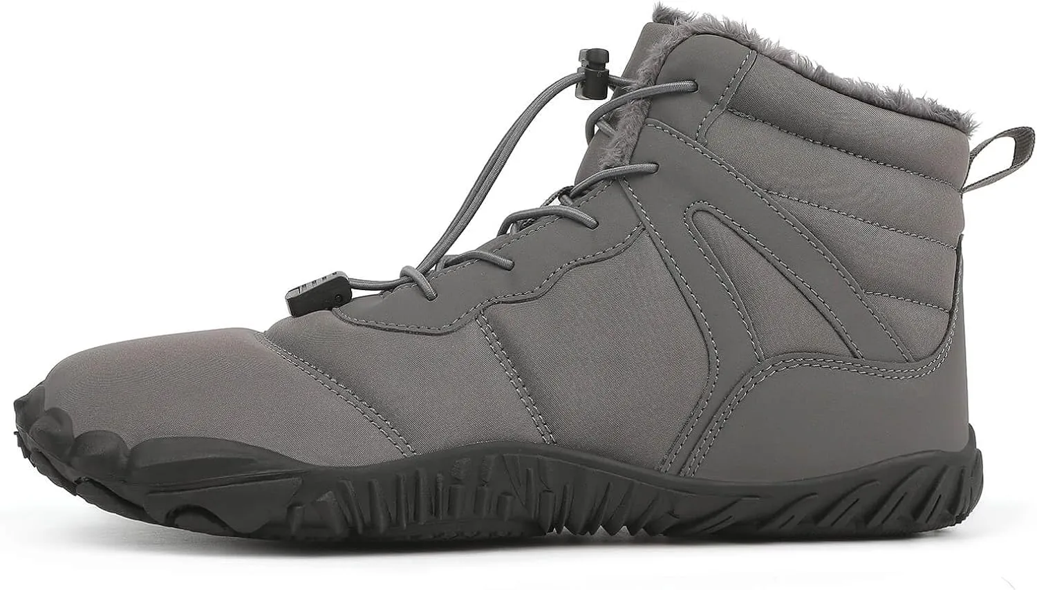 baobeijiadao Mens Snow Boots Warm Fur Hiking Boots Slip On Barefoot Winter Boots Non Slip Waterproof Ankle Sneakers for Men