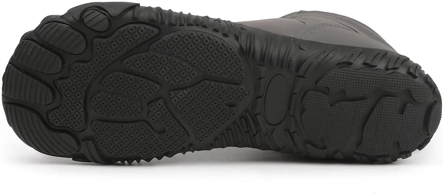 baobeijiadao Mens Snow Boots Warm Fur Hiking Boots Slip On Barefoot Winter Boots Non Slip Waterproof Ankle Sneakers for Men