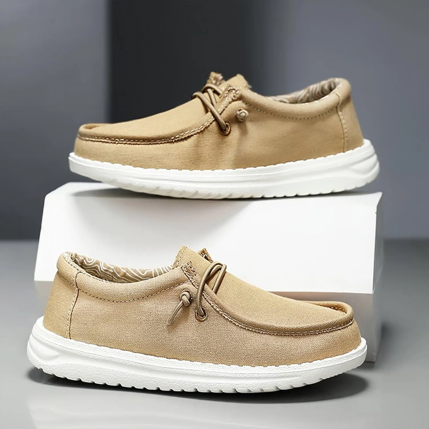 Boys Breathable Canvas Shoes Kids Loafers Shoes Non-Slip Casual Sports Shoes
