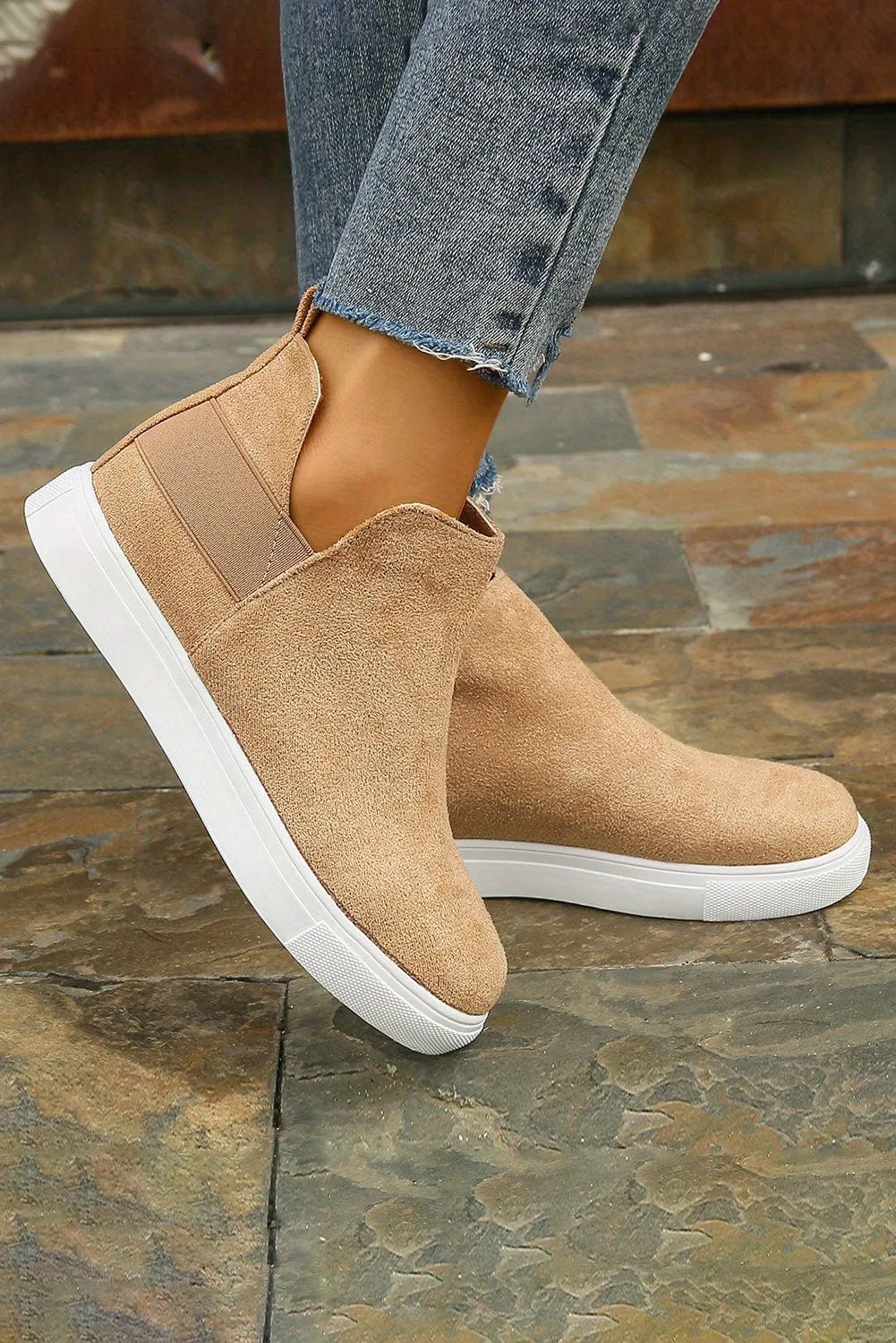 Camel High Top Slip-on Casual Sneakers | PRE ORDER