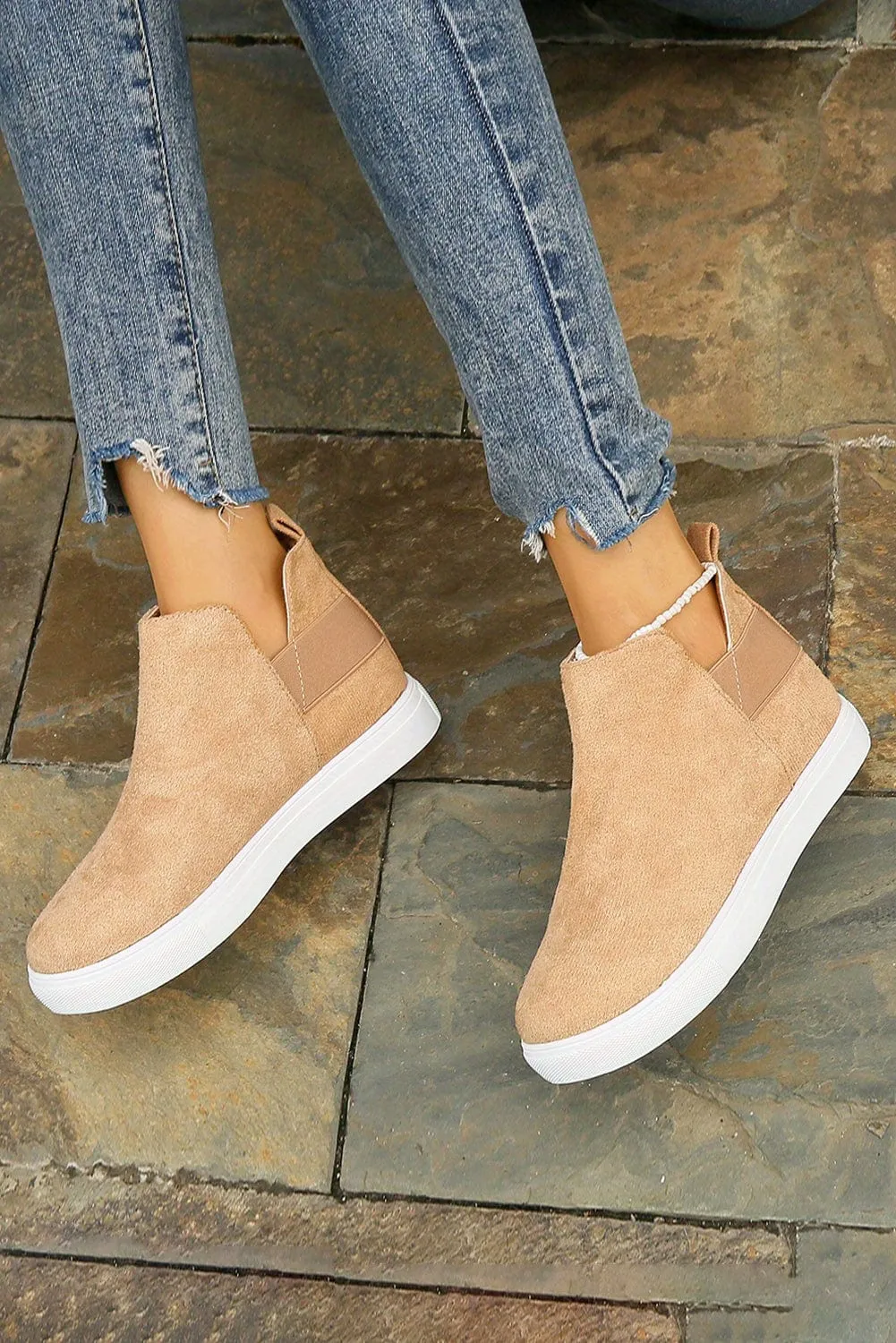 Camel High Top Slip-on Casual Sneakers | PRE ORDER