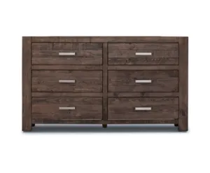 Catmint Dresser 6 Chest of Drawers Solid Pine Wood Storage Cabinet - Grey Stone