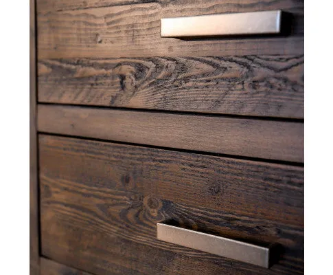 Catmint Dresser 6 Chest of Drawers Solid Pine Wood Storage Cabinet - Grey Stone