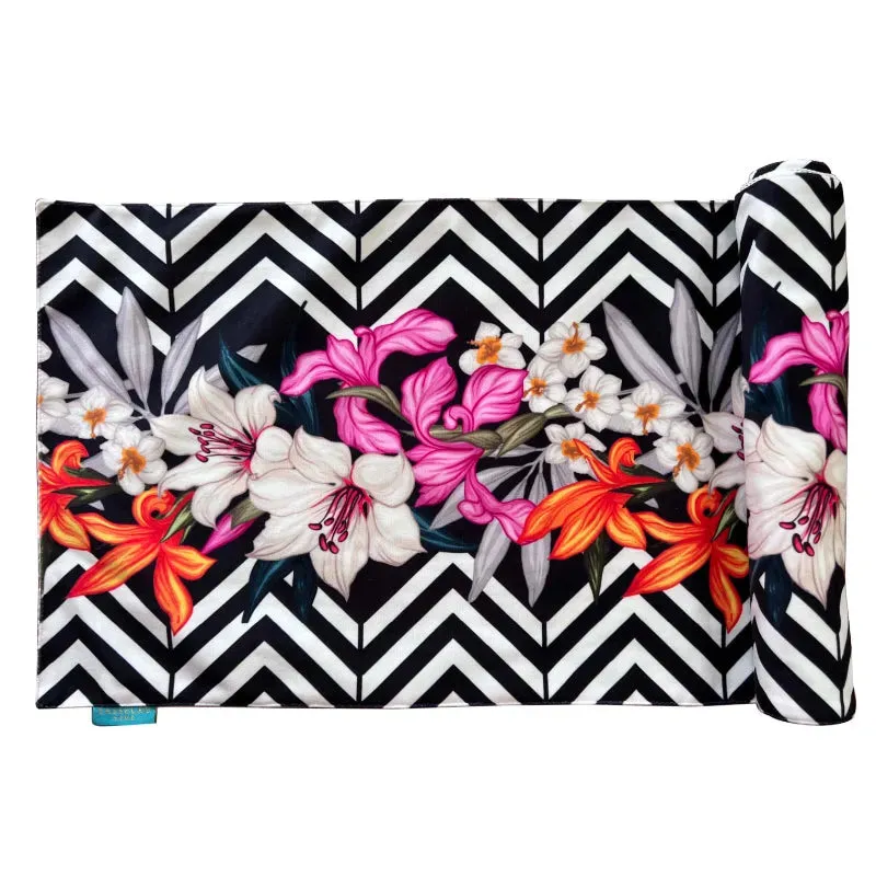 Chevron Flowers Table Runners