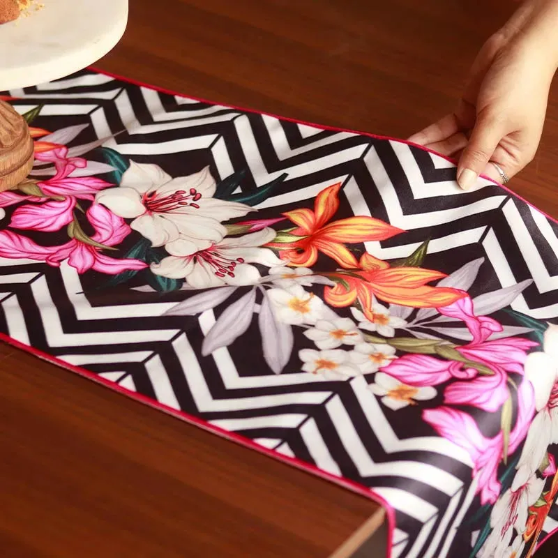 Chevron Flowers Table Runners