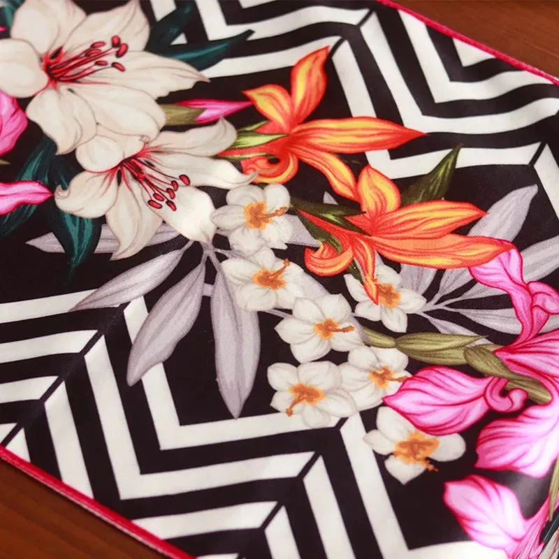 Chevron Flowers Table Runners