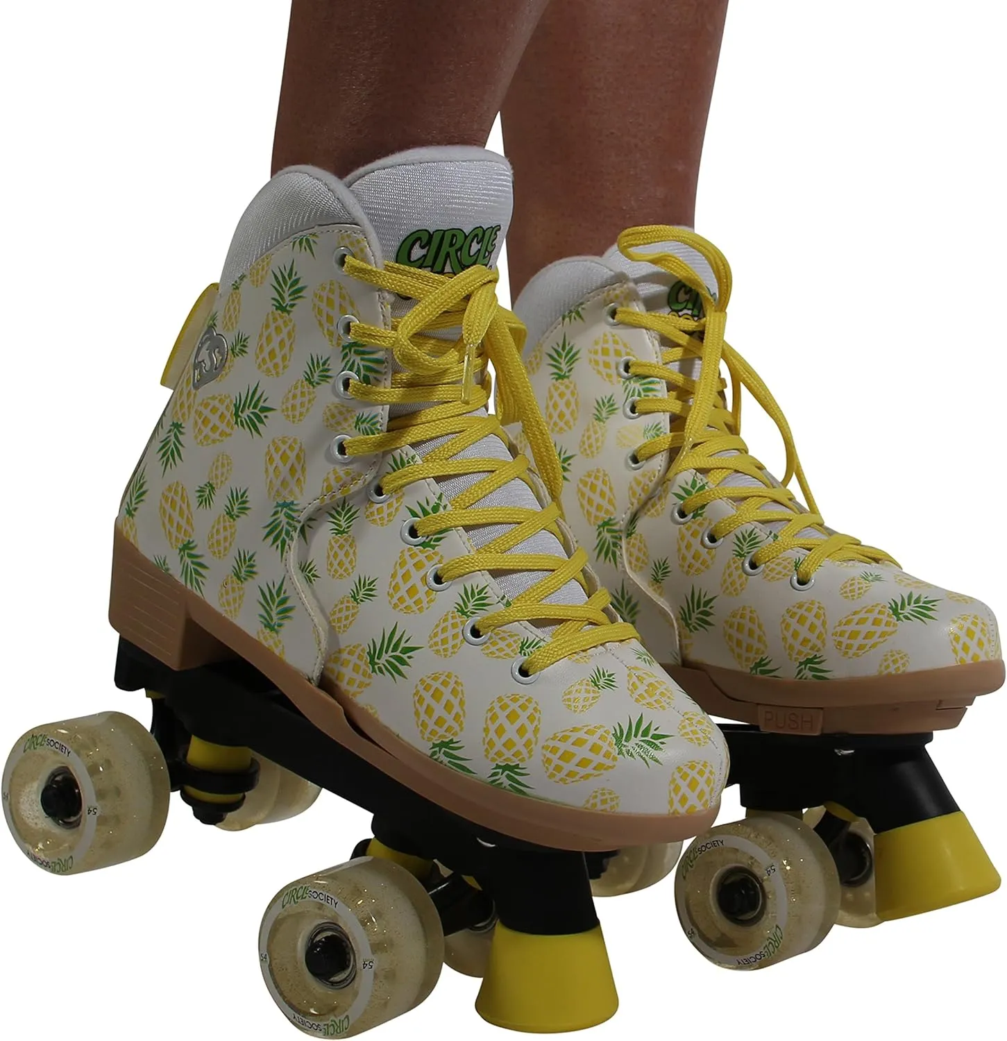 Circle Society Adjustable Kids Roller Skates, Sizes 12-3 & 3-7 US, Indoor & Outdoor Roller Skates, Comfortable Lace-Up Design for Beginners, Fun Gift for Girls, Toddler Quad Skates for Youth & Teens