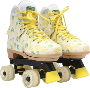 Circle Society Adjustable Kids Roller Skates, Sizes 12-3 & 3-7 US, Indoor & Outdoor Roller Skates, Comfortable Lace-Up Design for Beginners, Fun Gift for Girls, Toddler Quad Skates for Youth & Teens