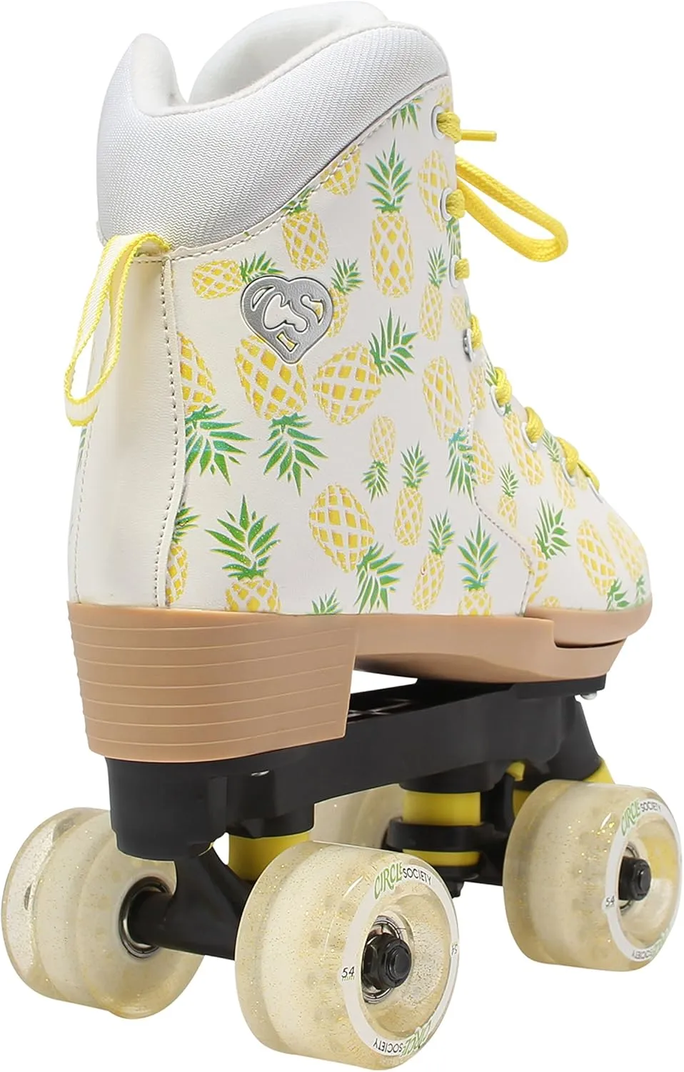 Circle Society Adjustable Kids Roller Skates, Sizes 12-3 & 3-7 US, Indoor & Outdoor Roller Skates, Comfortable Lace-Up Design for Beginners, Fun Gift for Girls, Toddler Quad Skates for Youth & Teens