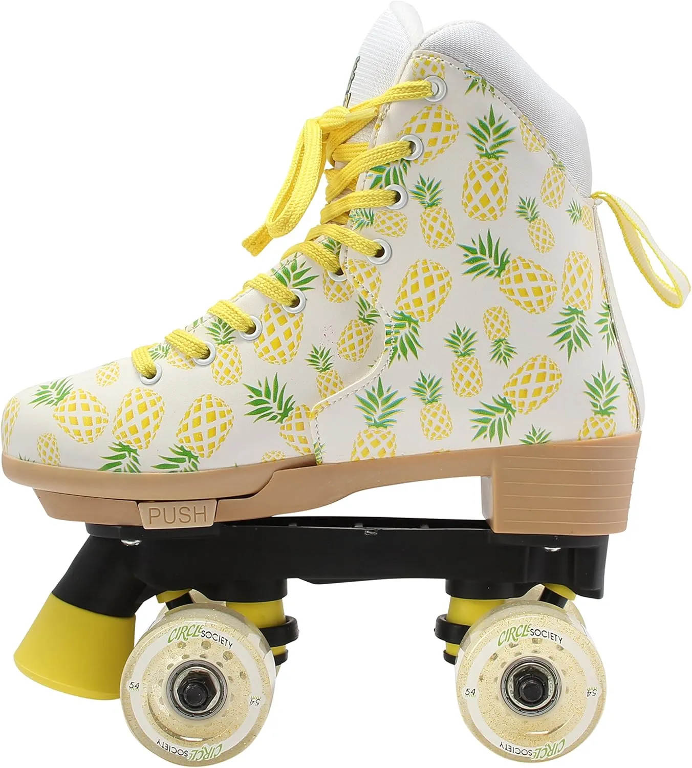 Circle Society Adjustable Kids Roller Skates, Sizes 12-3 & 3-7 US, Indoor & Outdoor Roller Skates, Comfortable Lace-Up Design for Beginners, Fun Gift for Girls, Toddler Quad Skates for Youth & Teens