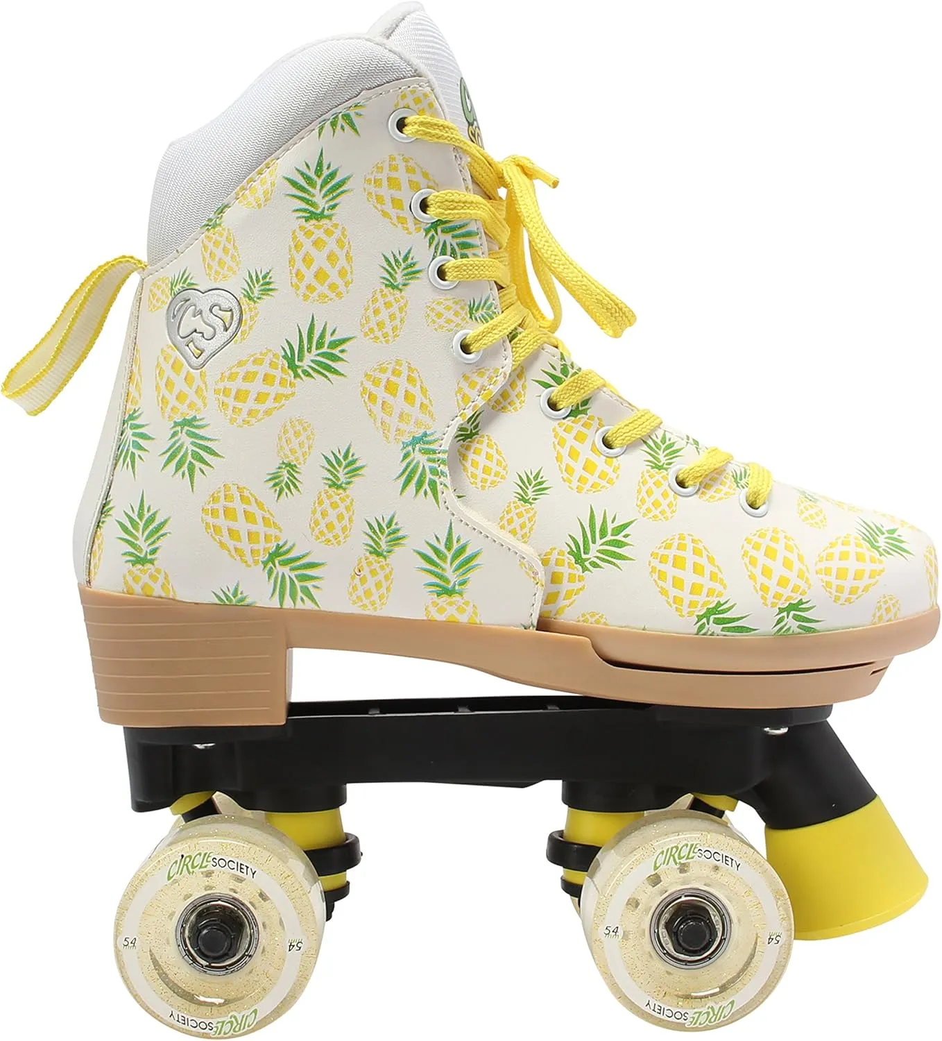 Circle Society Adjustable Kids Roller Skates, Sizes 12-3 & 3-7 US, Indoor & Outdoor Roller Skates, Comfortable Lace-Up Design for Beginners, Fun Gift for Girls, Toddler Quad Skates for Youth & Teens