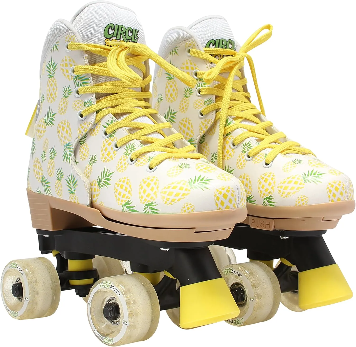 Circle Society Adjustable Kids Roller Skates, Sizes 12-3 & 3-7 US, Indoor & Outdoor Roller Skates, Comfortable Lace-Up Design for Beginners, Fun Gift for Girls, Toddler Quad Skates for Youth & Teens