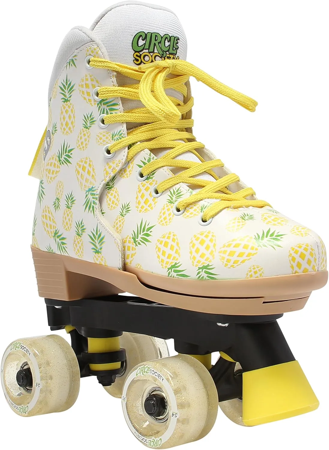 Circle Society Adjustable Kids Roller Skates, Sizes 12-3 & 3-7 US, Indoor & Outdoor Roller Skates, Comfortable Lace-Up Design for Beginners, Fun Gift for Girls, Toddler Quad Skates for Youth & Teens