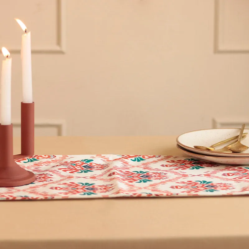 Classy Bright Traditional Floral Print Table Runner | 72 x 12 inches