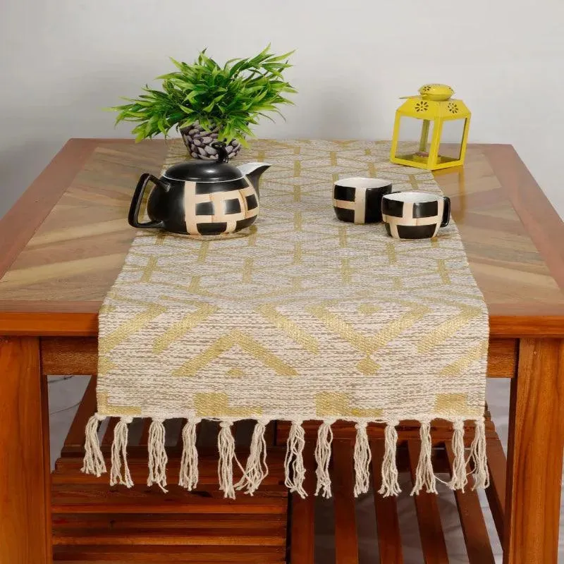 Cotton Foil Printed Table Runner | 54 x 14 inches