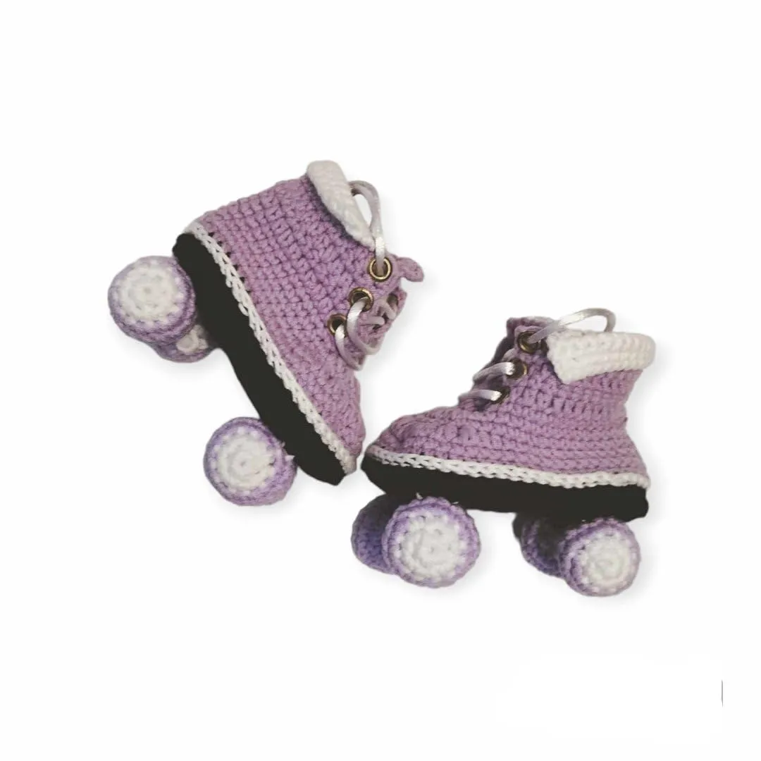Crochet Roller Skate Baby Booties, Baby Roller Skates, Purle Girl Newborn Skates, Roller Skate Newborn (0-3months)