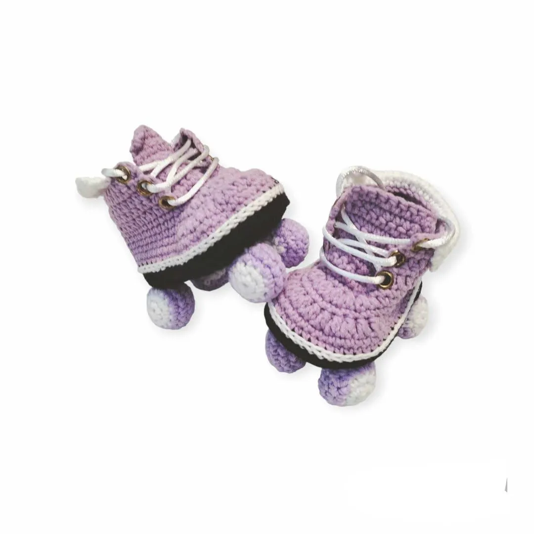 Crochet Roller Skate Baby Booties, Baby Roller Skates, Purle Girl Newborn Skates, Roller Skate Newborn (0-3months)