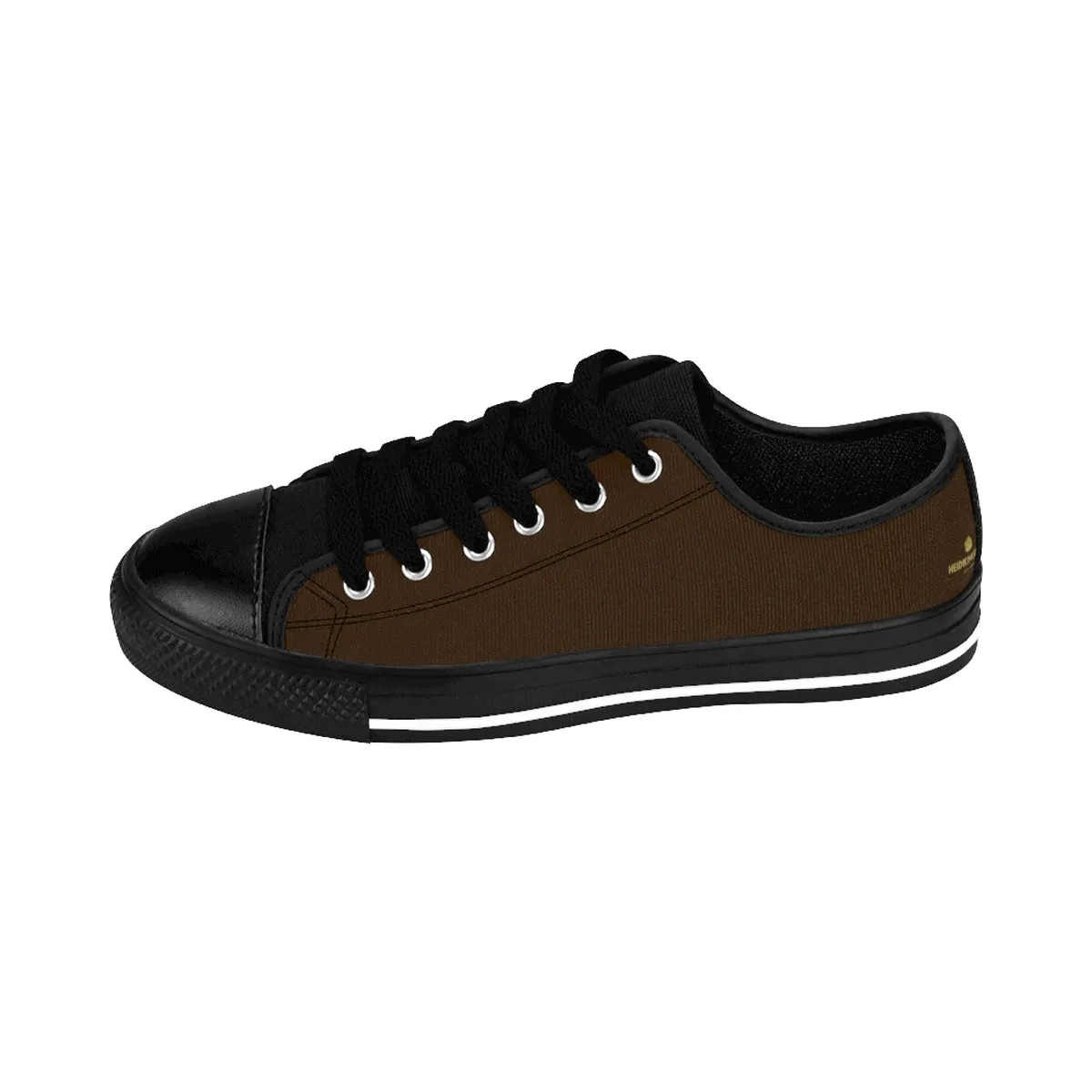 Dark Earth Solid Color Sneakers, Best Dark Chocolate Solid Brown Color Designer Men's Running Shoes Low Top Sneakers