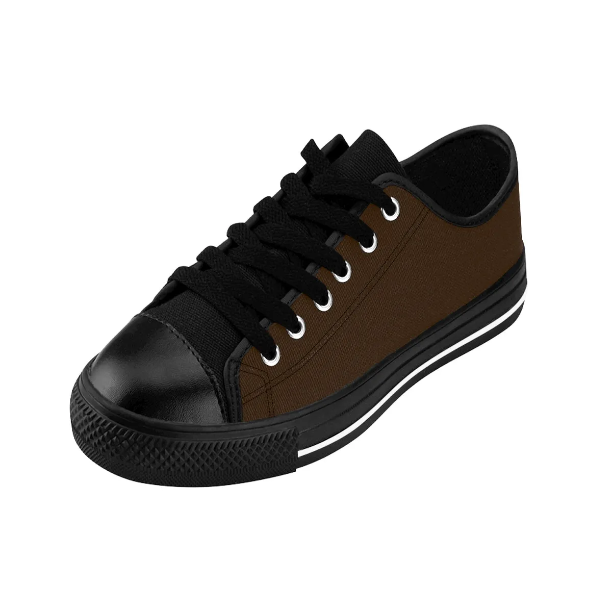 Dark Earth Solid Color Sneakers, Best Dark Chocolate Solid Brown Color Designer Men's Running Shoes Low Top Sneakers
