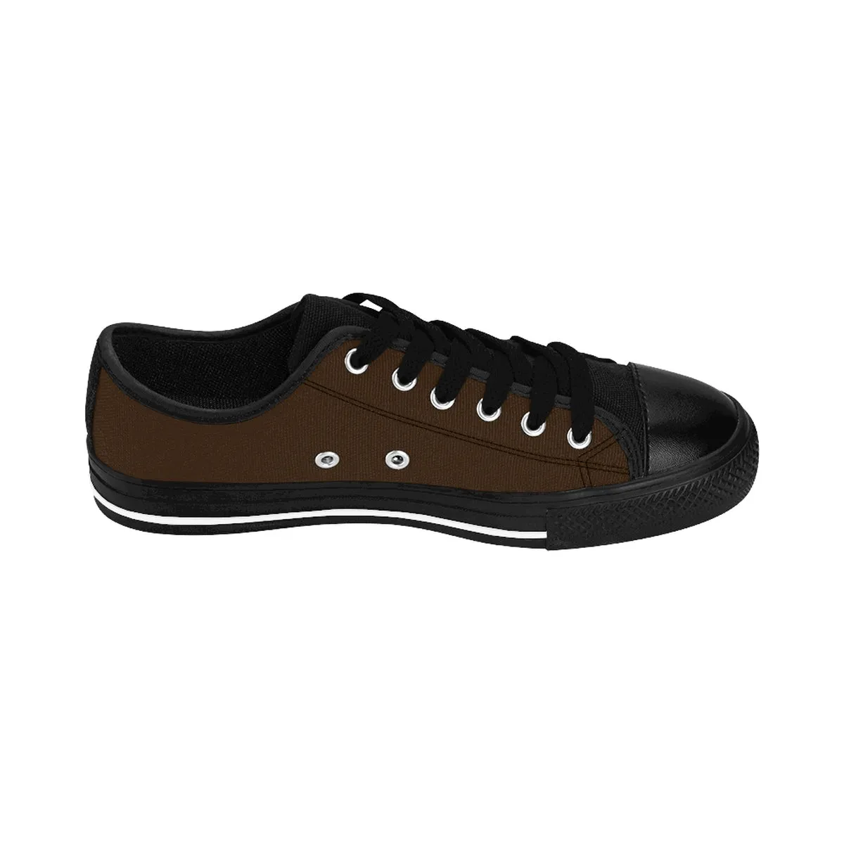 Dark Earth Solid Color Sneakers, Best Dark Chocolate Solid Brown Color Designer Men's Running Shoes Low Top Sneakers