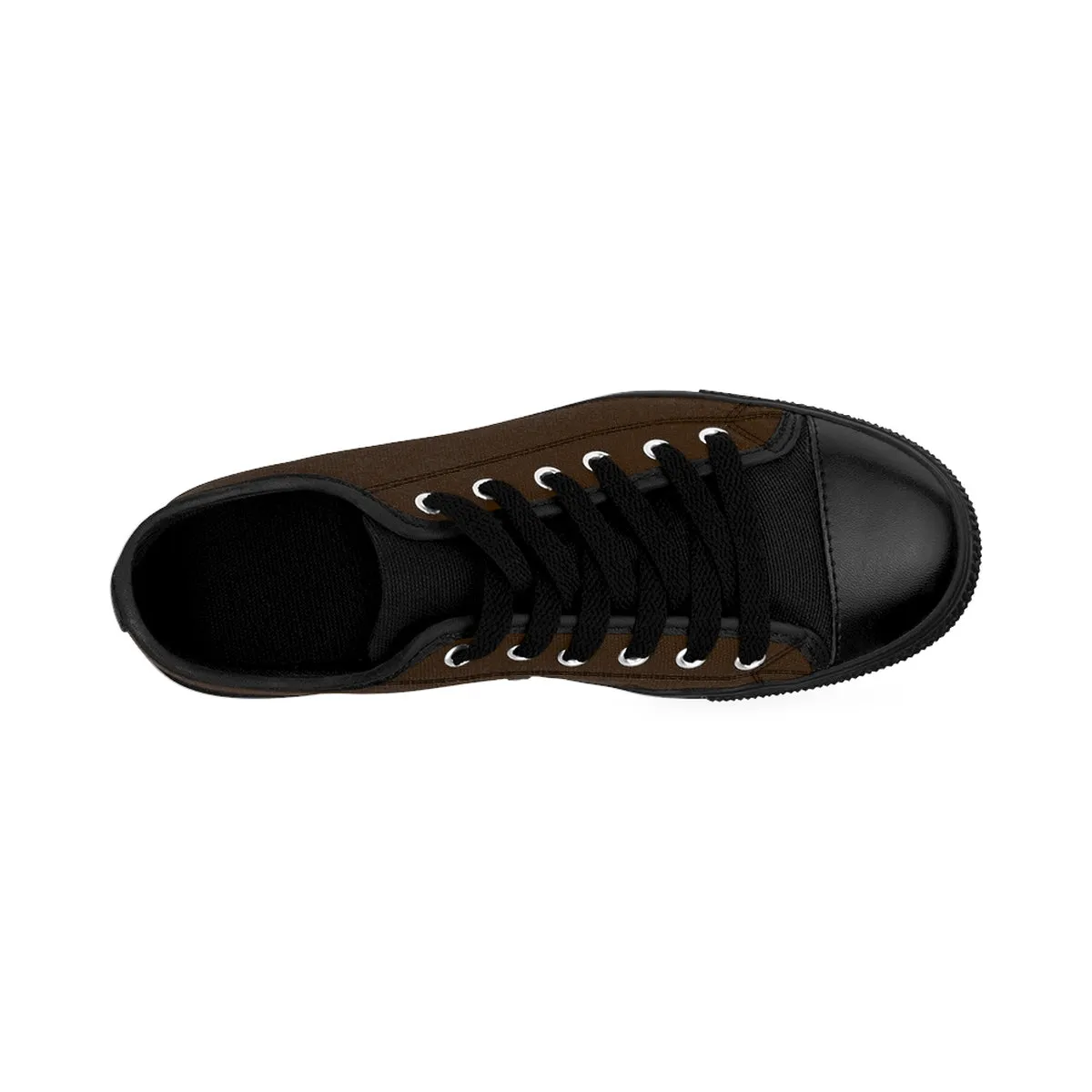 Dark Earth Solid Color Sneakers, Best Dark Chocolate Solid Brown Color Designer Men's Running Shoes Low Top Sneakers