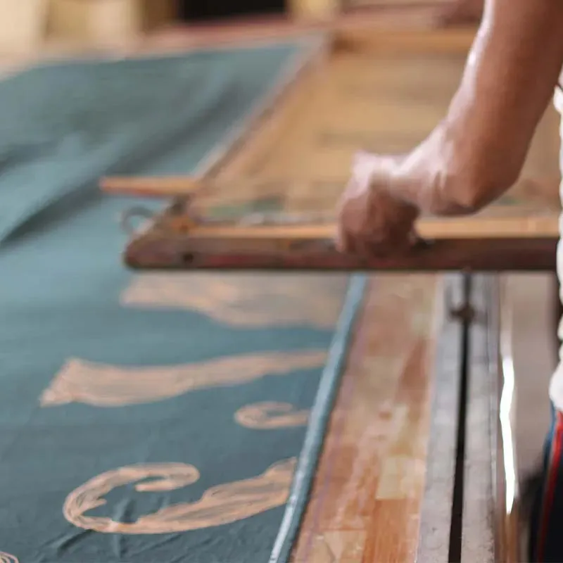 Dark Green Printed Table Runner | 72x13