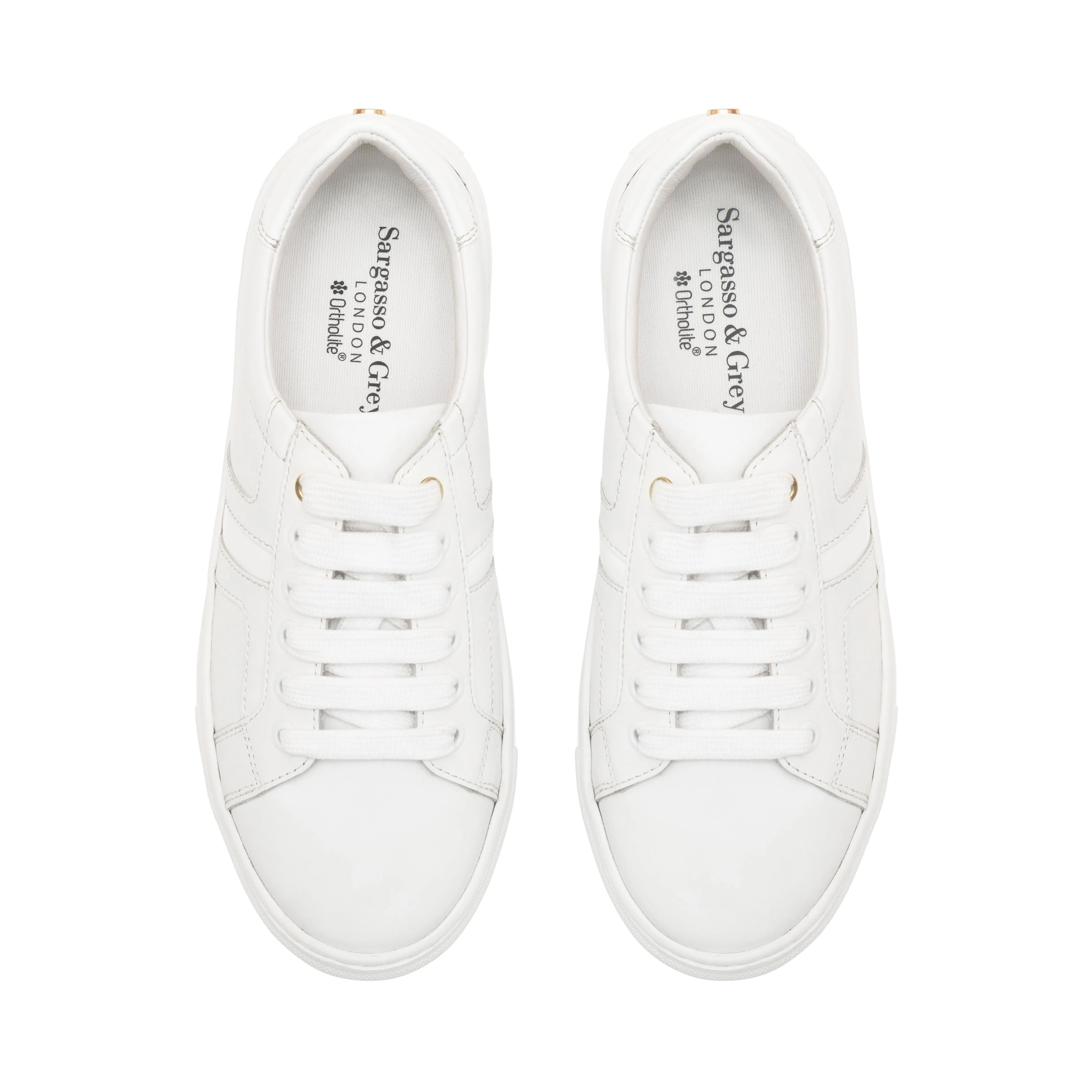 Extra Wide Fit Trainers - White Leather