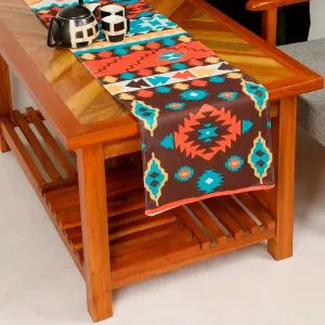 Floral Abstract Square Cotton Polyester Table Runner | 54 x 14 Inches