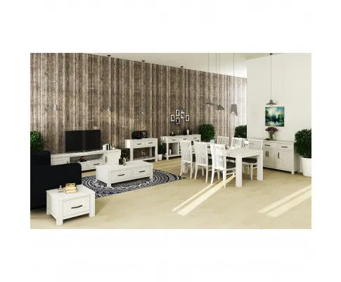 Foxglove ETU Entertainment TV Unit 216cm 2 Drawer 2 Door Mt Ash Wood - White