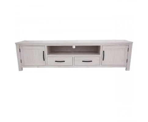Foxglove ETU Entertainment TV Unit 216cm 2 Drawer 2 Door Mt Ash Wood - White