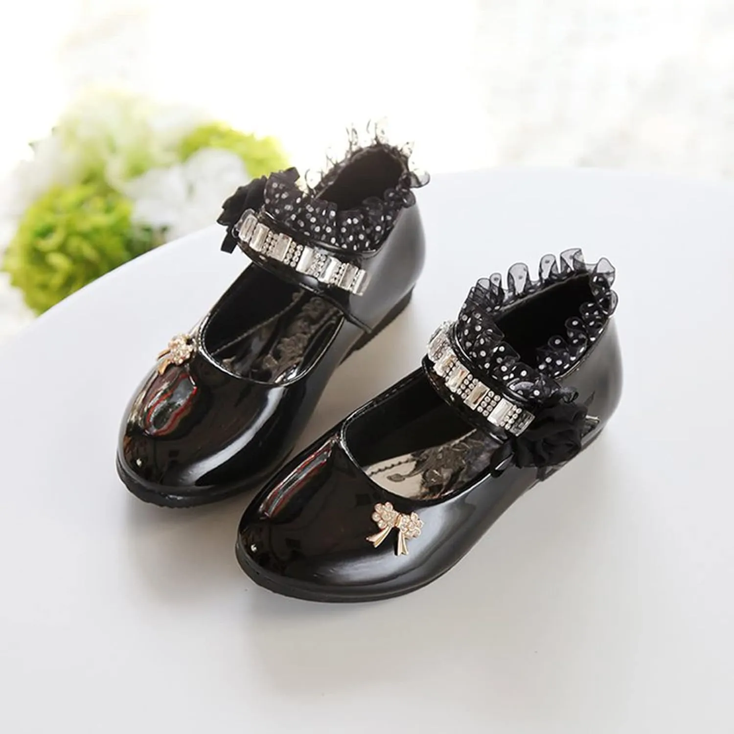 Girls and Toddler Mary Jane Dress Shoes Wedding Party Flower Girl School Shoes Slip on Ballet Flat Toddler Shoes Girl