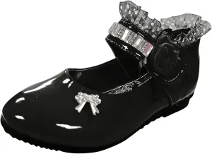 Girls and Toddler Mary Jane Dress Shoes Wedding Party Flower Girl School Shoes Slip on Ballet Flat Toddler Shoes Girl
