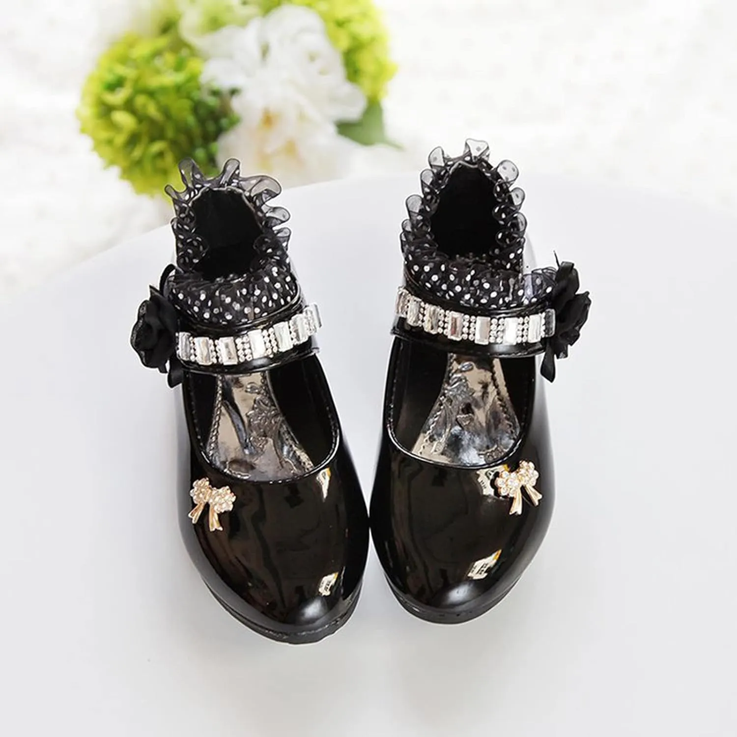 Girls and Toddler Mary Jane Dress Shoes Wedding Party Flower Girl School Shoes Slip on Ballet Flat Toddler Shoes Girl