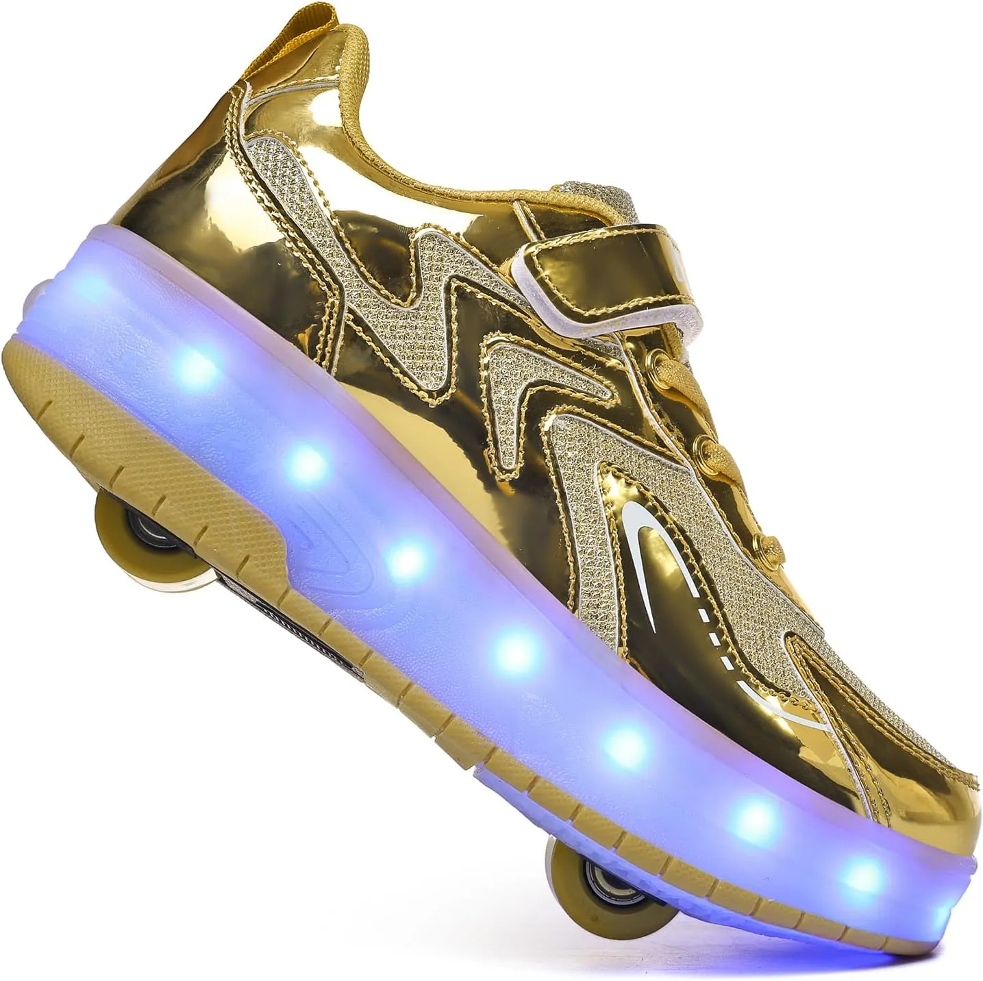 Girls Roller Shoes LED Lights Up Sneakers with Wheels Removable Lightweight Roller Skates Boys Beginners Trainers Skate Comfortable Sports Footwear Athletic USB Charge Sneaker Kids Gifts