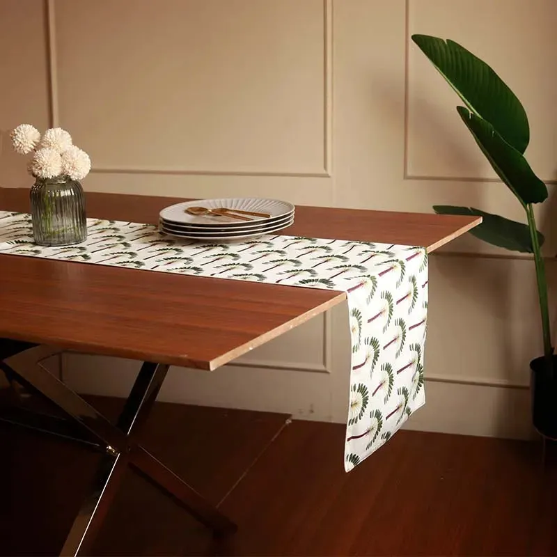 Green Palm Table Runner | 13 x 58 Inches, 13 x 72 Inches