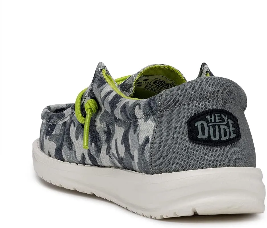 Hey Dude Wally Camodino Kid Shoes ??Unisex ??Ultralight Design ??Cotton Canvas Upper ??Cotton Lining