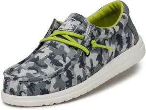 Hey Dude Wally Camodino Kid Shoes ??Unisex ??Ultralight Design ??Cotton Canvas Upper ??Cotton Lining