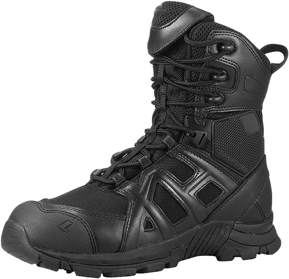 High Tube Leather Mesh Breathable Combat Boot, Military Tactical Non-Slip Boots, Outdoor Climbing Desert Hiking Shoes